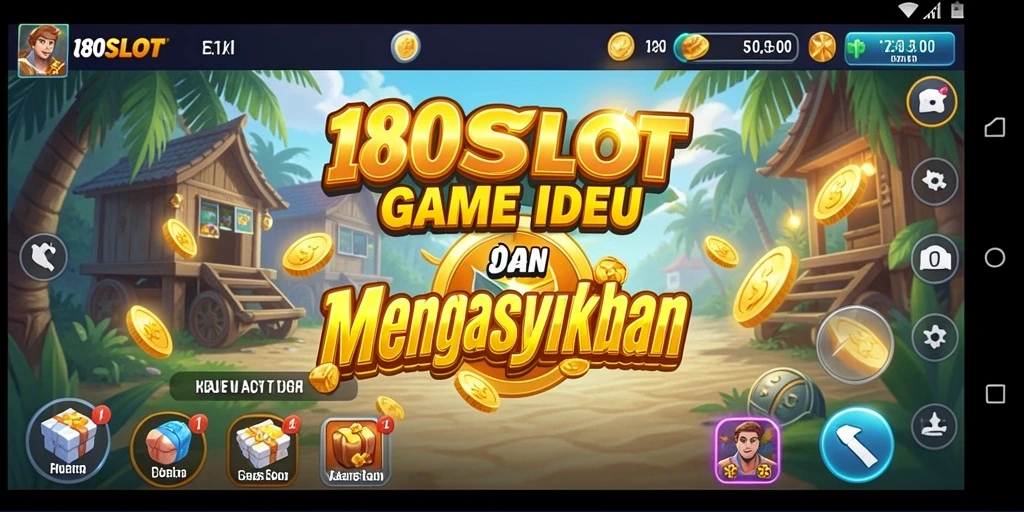 Tampilan gameplay 180SLOT yang penuh warna dan menawan.