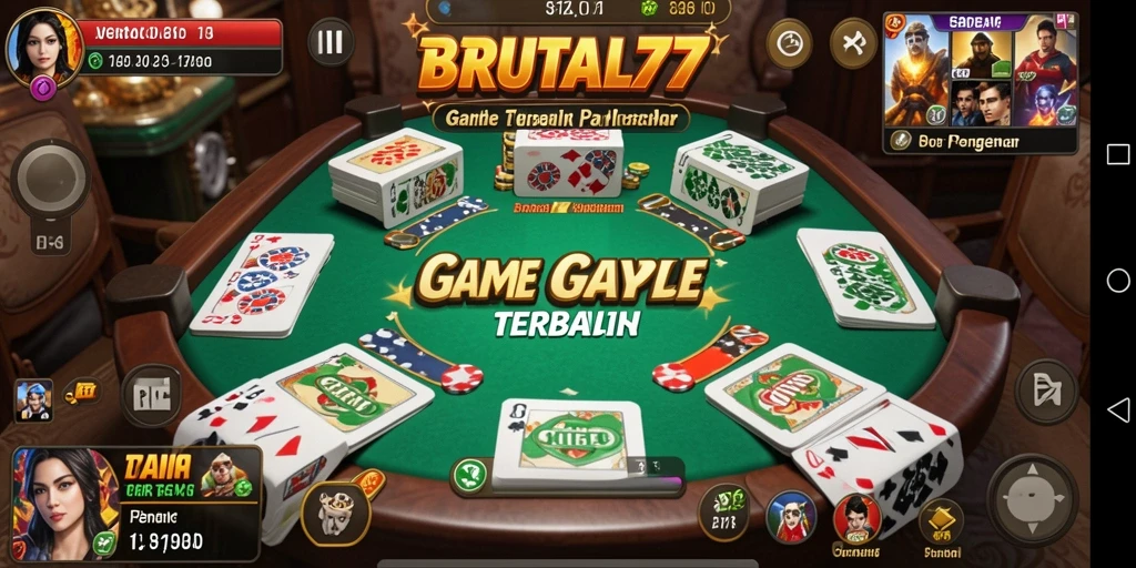 Tampilan gameplay menarik dalam permainan Gaple BRUTAL77.
