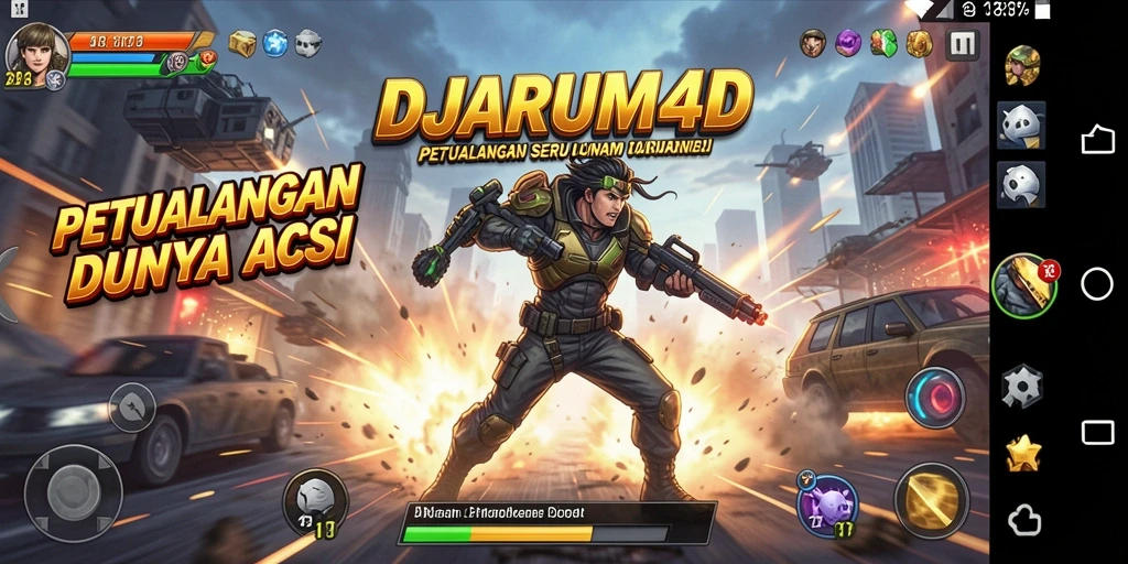Screenshot menampilkan aksi intens gameplay DJARUM4D.