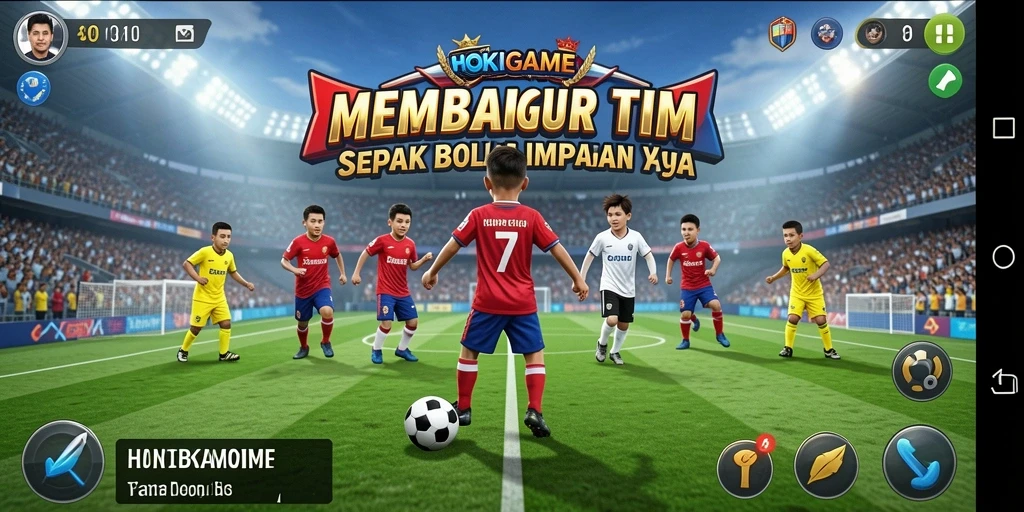 Screenshot HOKIGAME menampilkan pemain dalam aksi di lapangan.