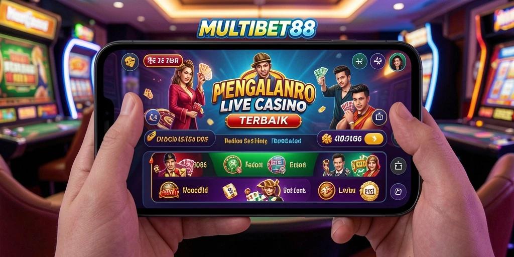 Screenshot gameplay Live Casino di MULTIBET88 menampilkan dealer dan meja permainan.