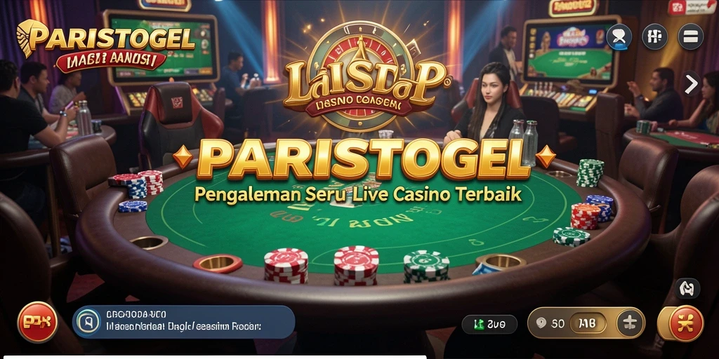 Screenshot gameplay PARISTOGEL menampilkan dealer profesional dan permainan yang menarik.