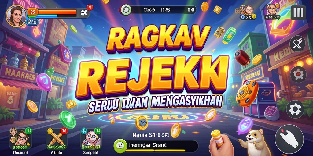 Screenshot utama REJEKI yang menampilkan permainan seru di arcade.