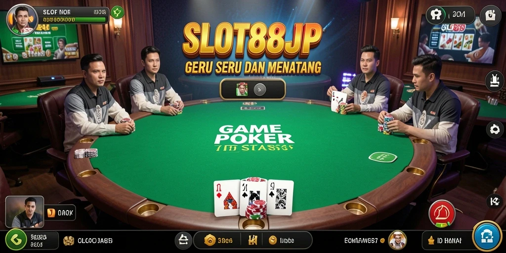 Tampilan gameplay Poker yang mendebarkan di SLOT88JP.