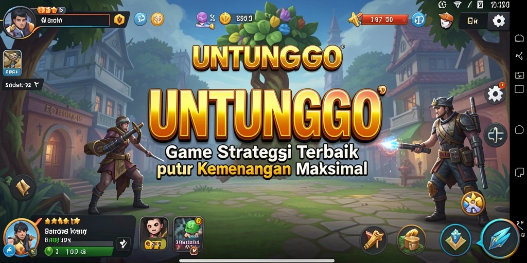 Tampilan menakjubkan dari gameplay strategis UNTUNGGO yang penuh aksi.