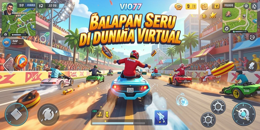 Tampilan seru dan mendebarkan dari gameplay balapan VIO77.