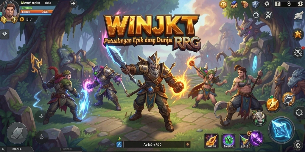 Screenshot gameplay WINJKT menampilkan pertempuran seru yang mendebarkan.